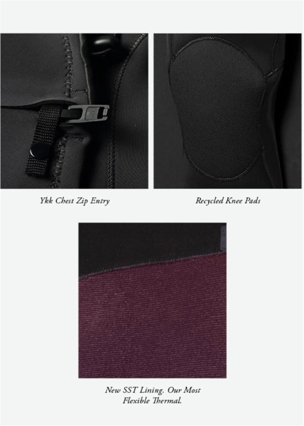 Vissla 7 Seas Comp 3-2 Full Chest Zip Wetsuit in Coal, view 8