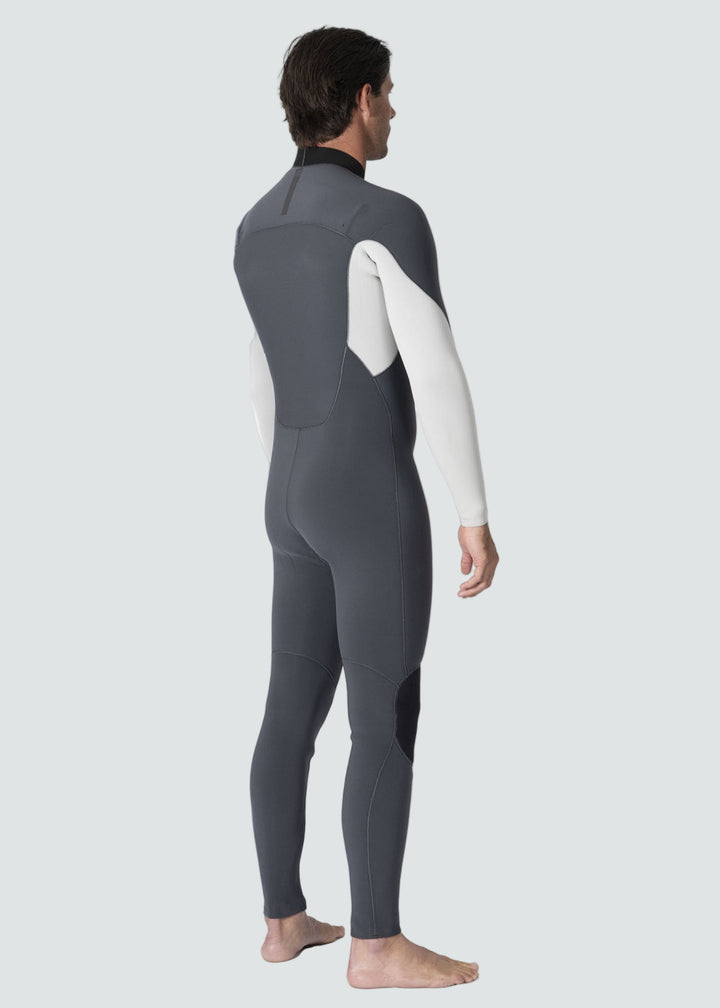Vissla 7 Seas Comp 4-3 Full Chest Zip Wetsuit in Coal, view 4