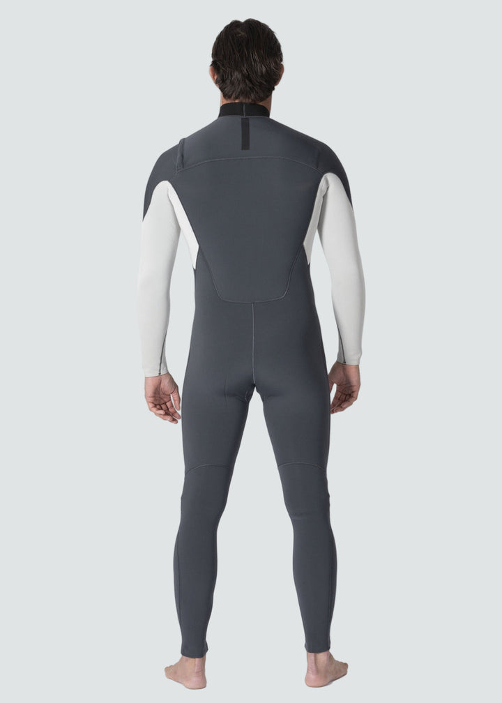 Vissla 7 Seas Comp 4-3 Full Chest Zip Wetsuit in Coal, view 2