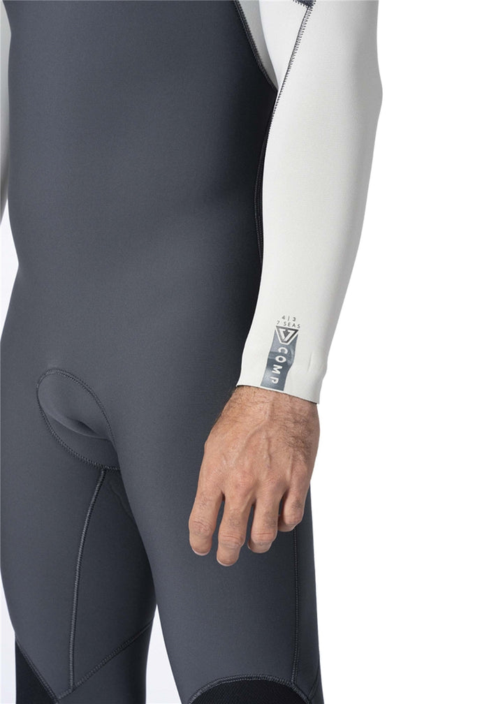 Vissla 7 Seas Comp 4-3 Full Chest Zip Wetsuit in Coal, view 6