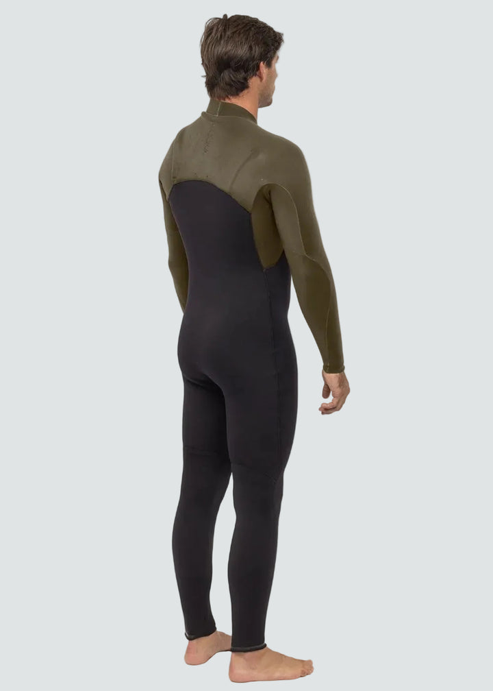 Vissla High Seas II 3-2 Full No Zip Wetsuit in Army, view 2