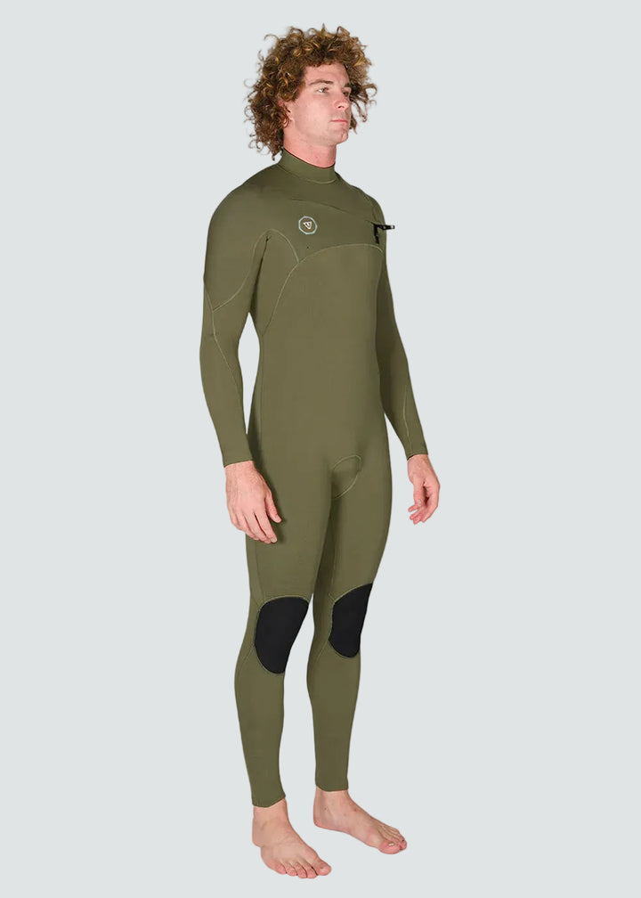 Vissla 7 Seas 3-2 Full Chest Zip Wetsuit in Army, view 6