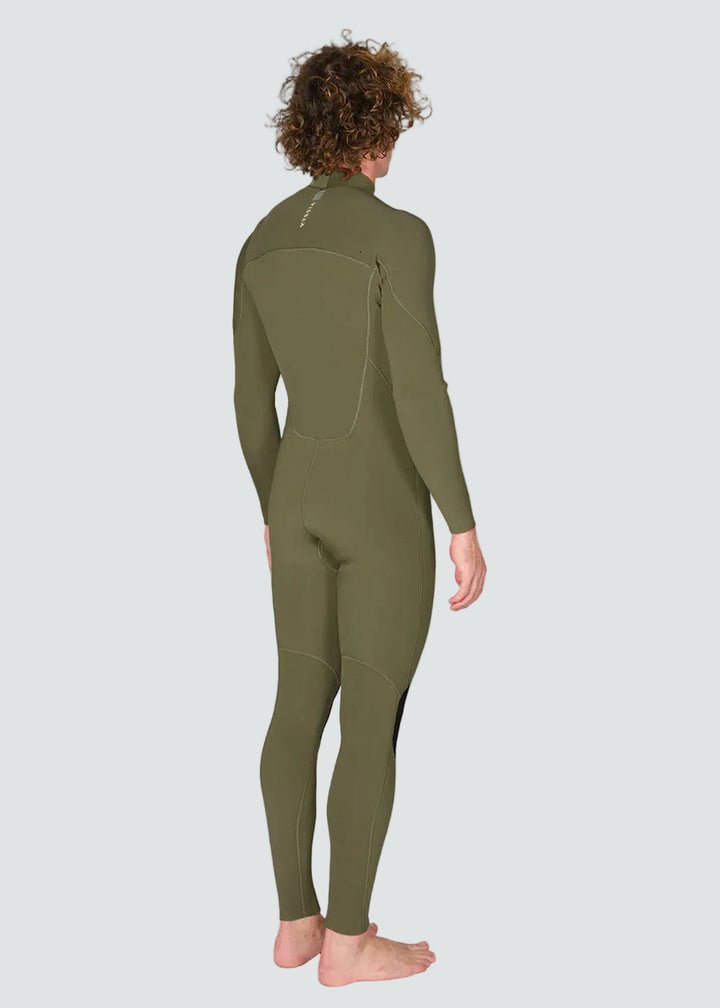 Vissla 7 Seas 3-2 Full Chest Zip Wetsuit in Army, view 5