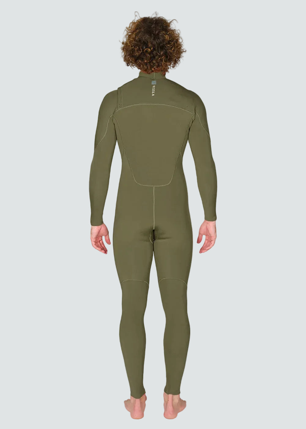 Vissla 7 Seas 3-2 Full Chest Zip Wetsuit in Army, view 4