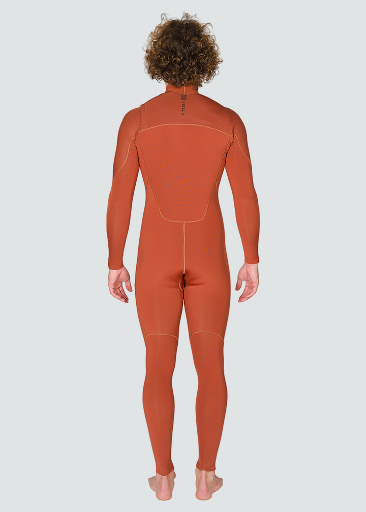 Vissla 7 Seas 3-2 Full Chest Zip Wetsuit in Terracotta, view 2