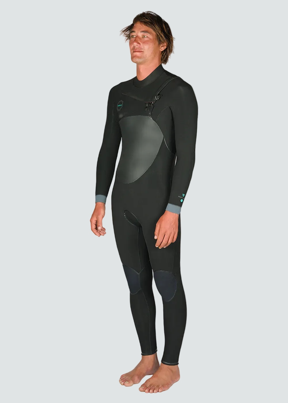 Vissla North Seas 3-2 Full Chest Zip Wetsuit in Black, view 2