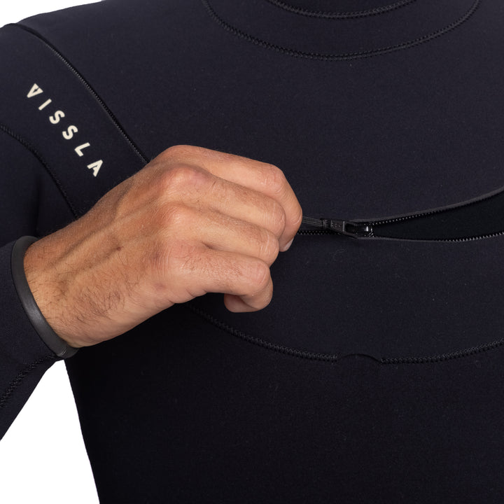 Vissla X Axxe 3-3 U Zip Full Wetsuit in Black, view 9