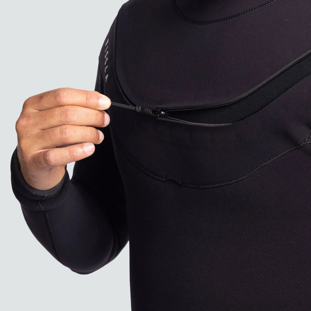 Vissla X Axxe 3-3 U Zip Full Wetsuit in Black, view 2
