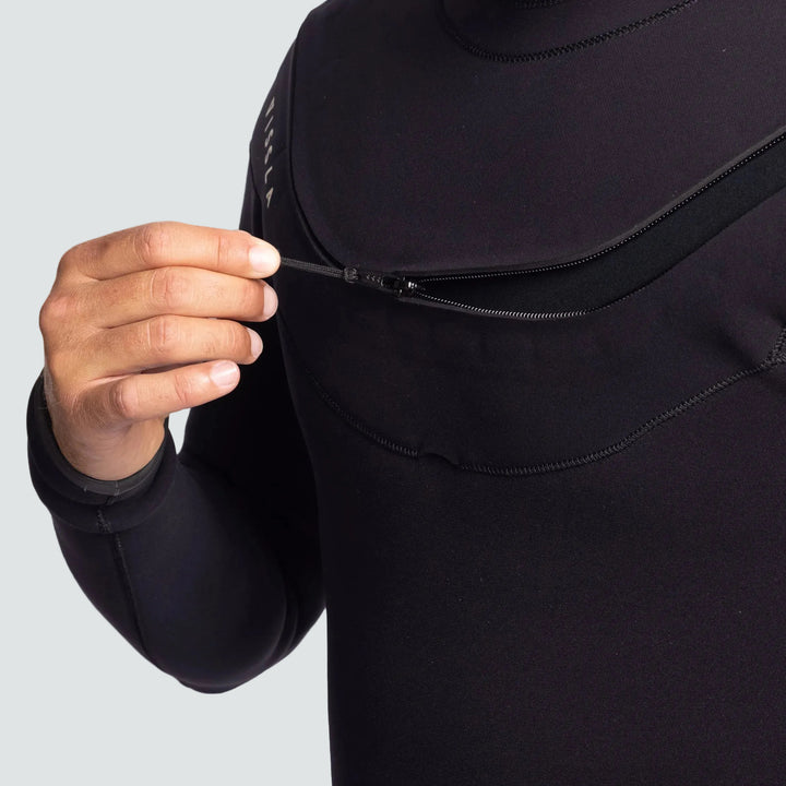 Vissla X Axxe 3-3 U Zip Full Wetsuit in Black, view 2