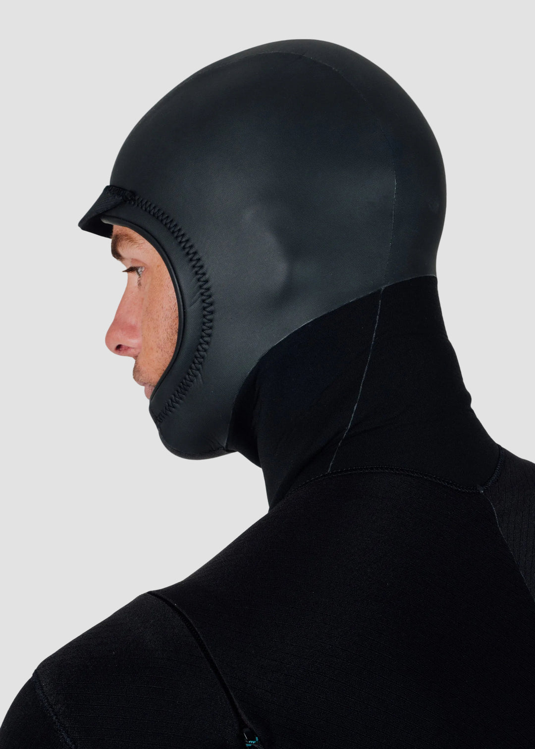 Vissla New Seas 5-4 Hooded U-Zip Full Wetsuit in Black, view 6