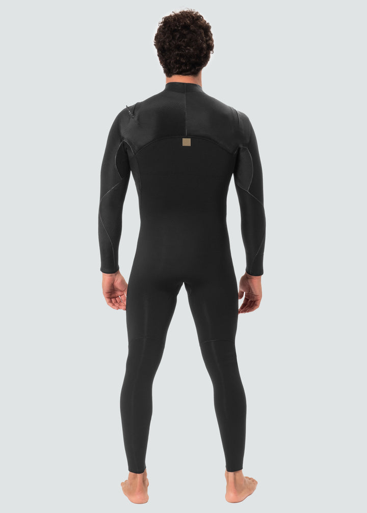 Vissla New Seas 4-3 U-Zip Full Wetsuit in Black, view 3