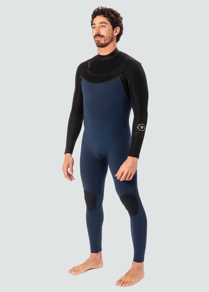 Vissla New Seas 4-3 U-Zip Full Wetsuit in Midnight, view 4