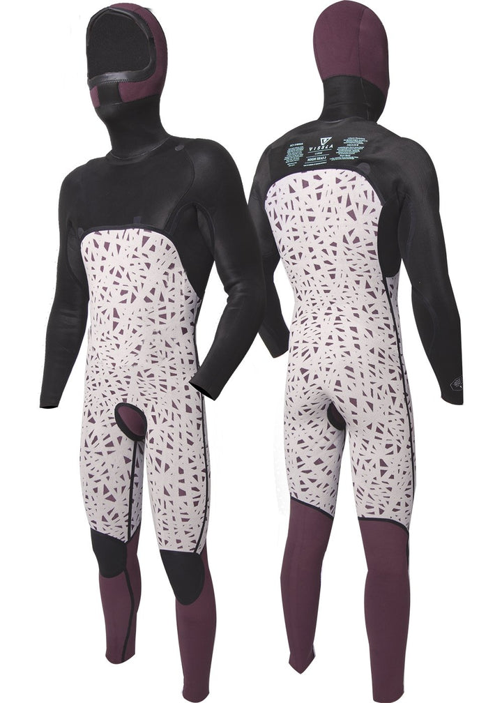 Vissla High Seas II 4-3 Full Hooded Chest Zip Wetsuit in Stealth, view 4