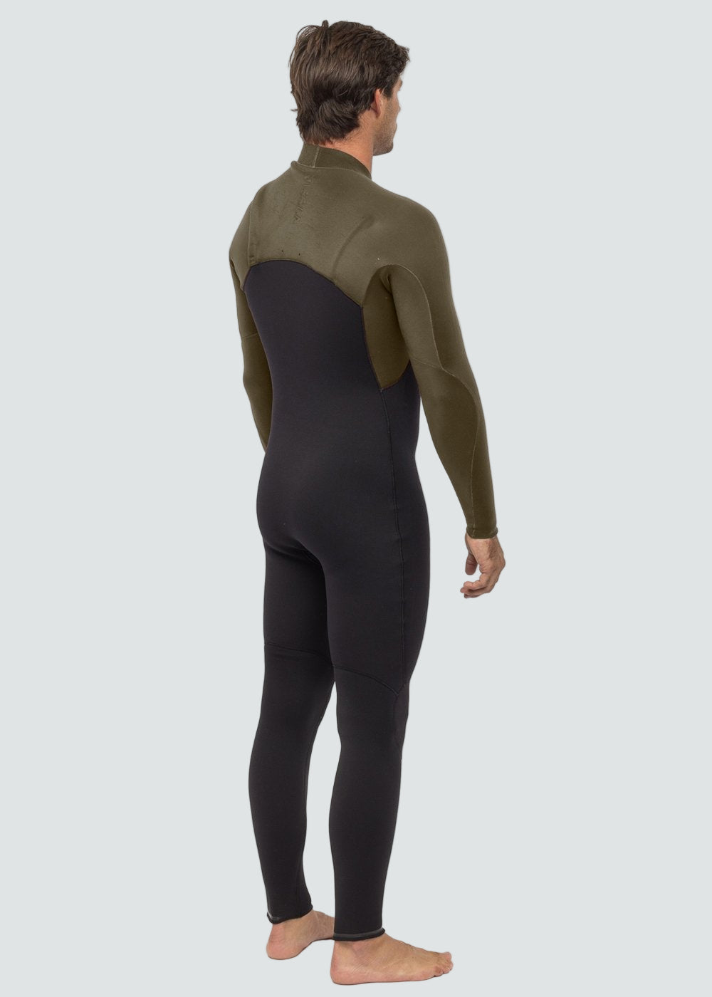 Vissla High Seas II 4-3 Full No Zip Wetsuit in Army, view 2