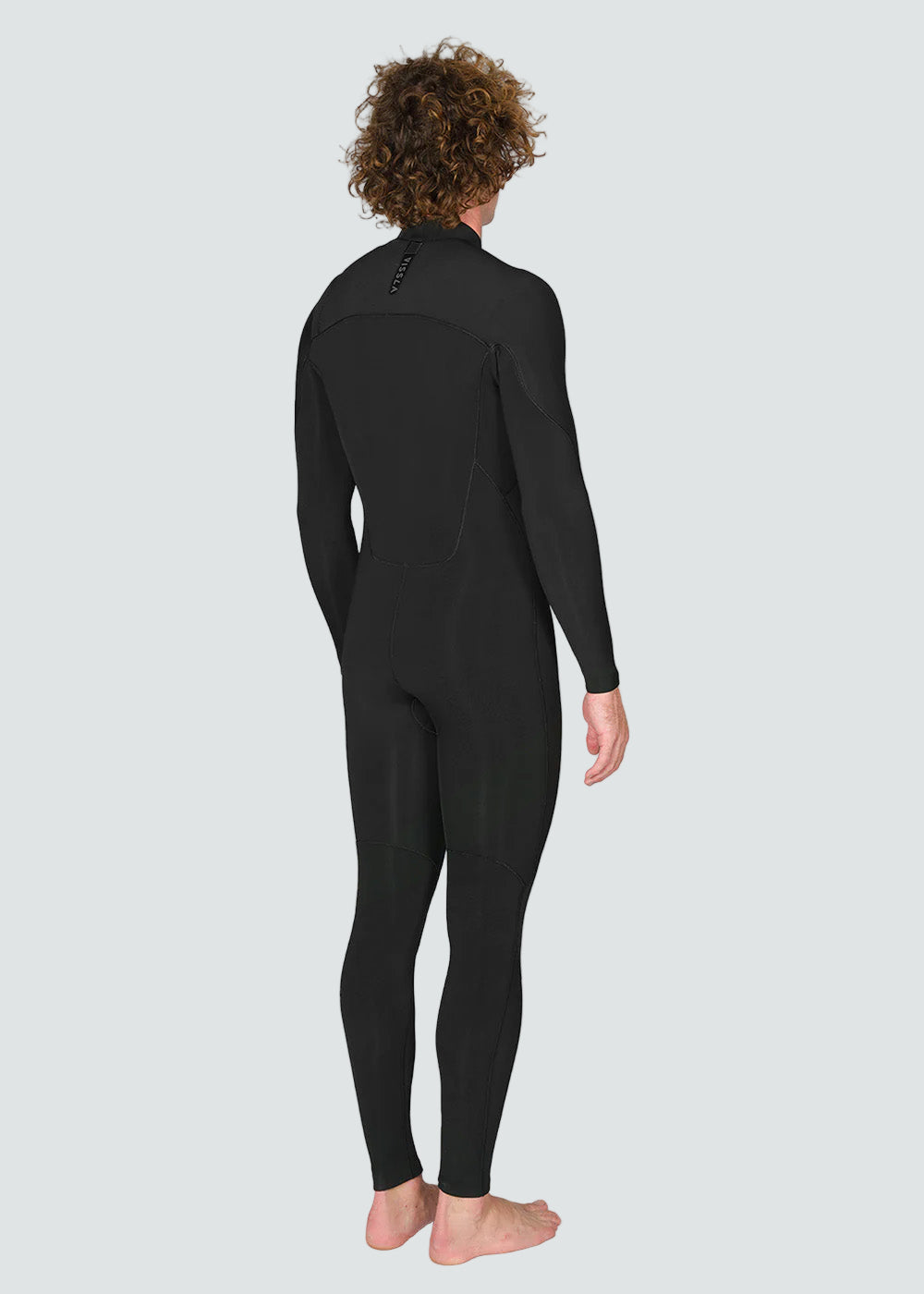 Vissla 7 Seas 4-3 Full Chest Zip Wetsuit Tonal Logos in Stealth, view 4