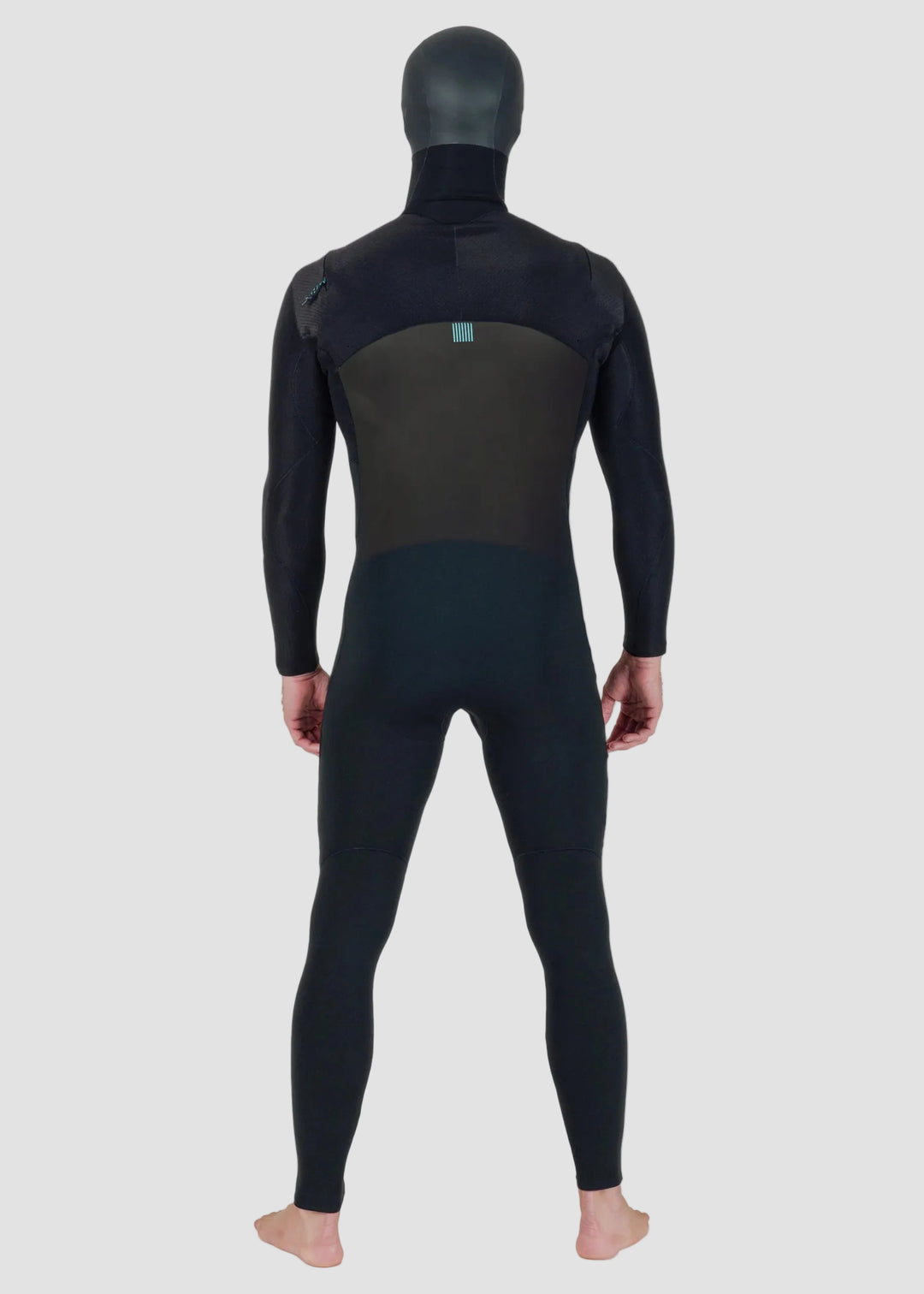 Vissla New Seas 5-4 Hooded U-Zip Full Wetsuit in Black, view 4