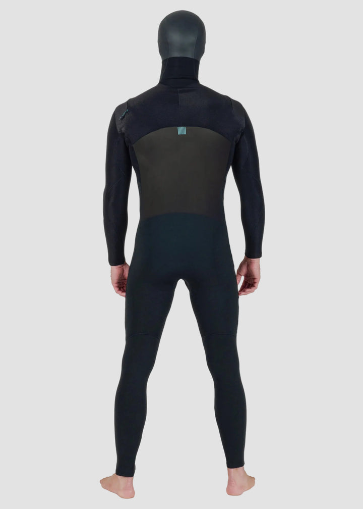 Vissla New Seas 5-4 Hooded U-Zip Full Wetsuit in Black, view 4
