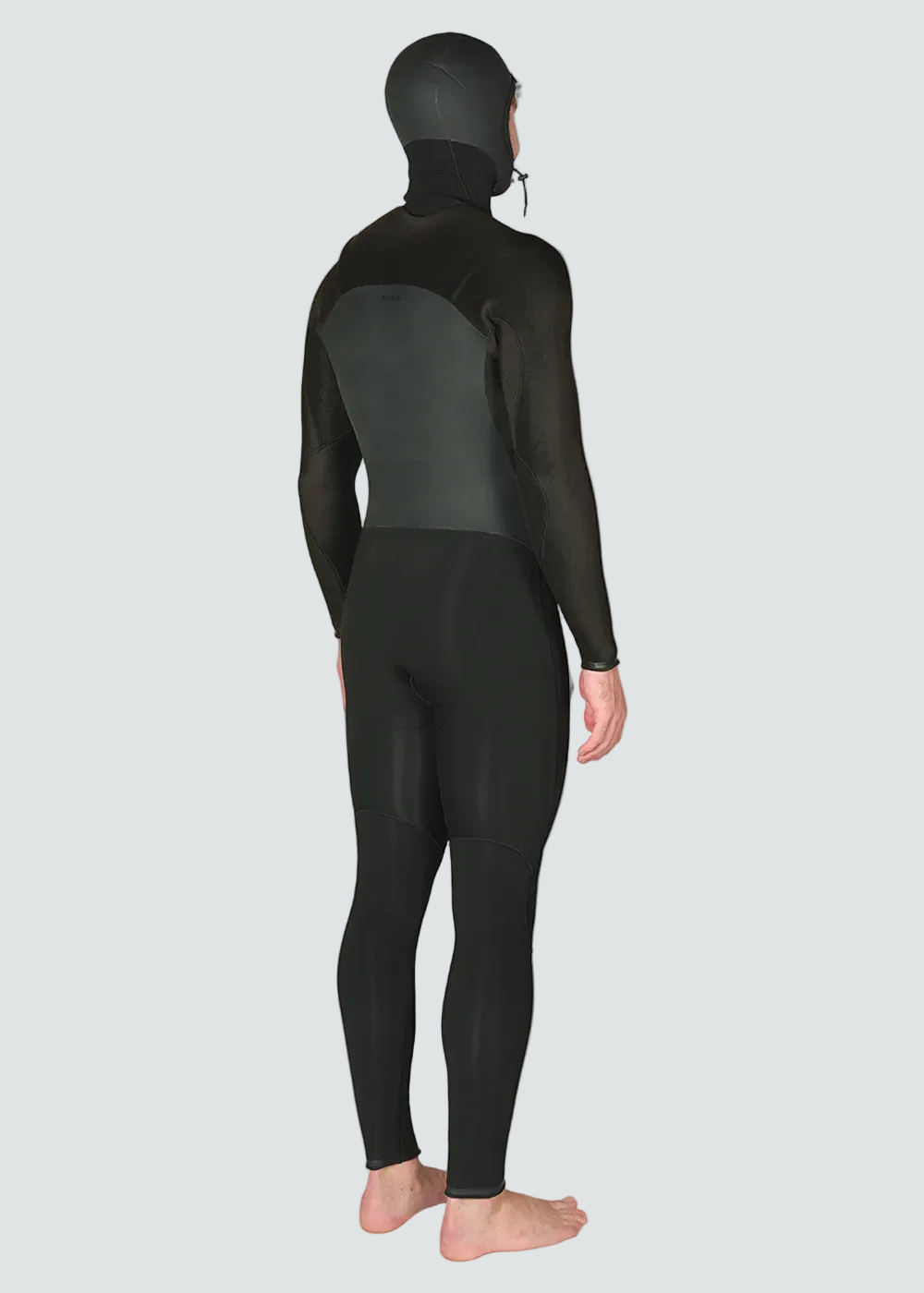 Vissla High Seas II 5-4 Full Hooded Chest Zip Wetsuit in Stealth, view 5