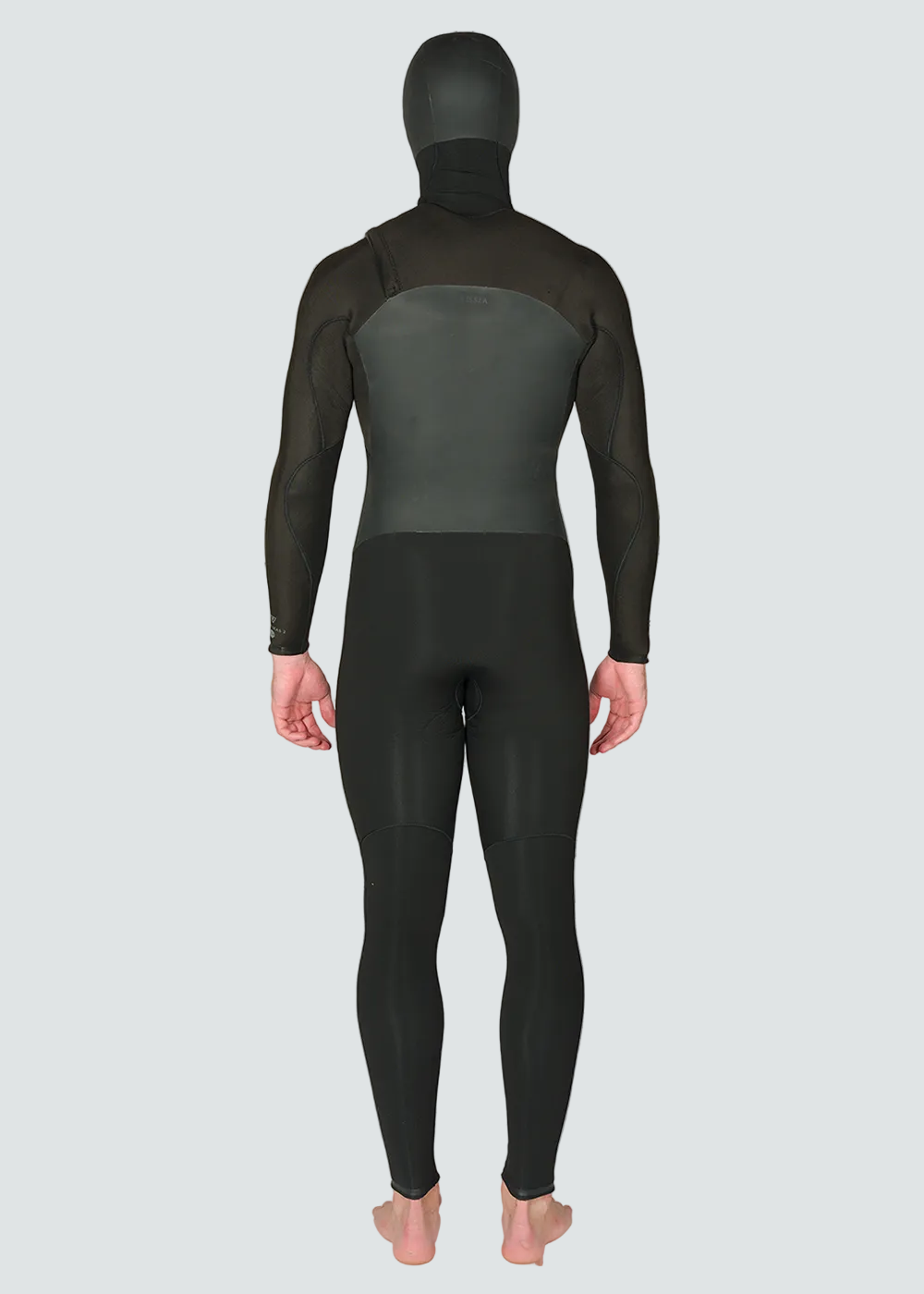 Vissla High Seas II 5-4 Full Hooded Chest Zip Wetsuit in Stealth, view 4