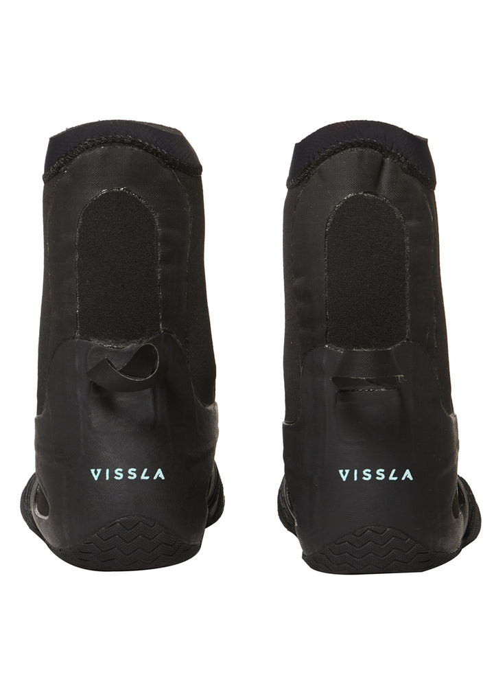 Vissla 7 Seas 5MM Round Toe Wetsuit Bootie in Black, view 3