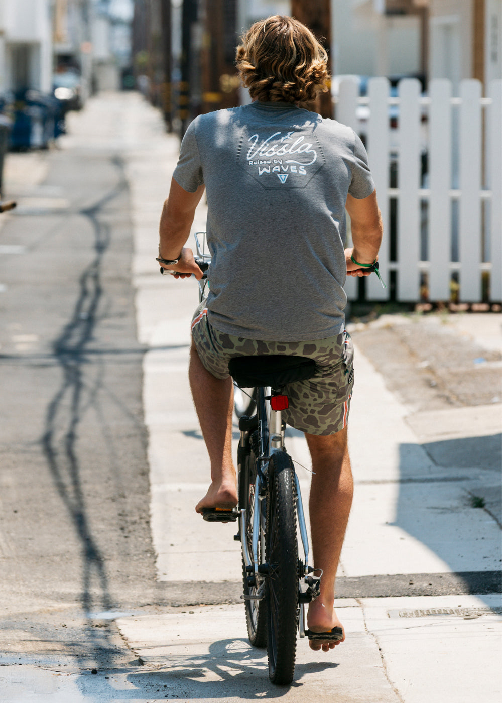 Vissla Raised By Comp Lite Eco Drirelease Tee in Grey Heather, view 2