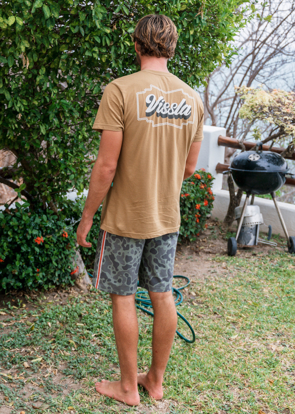 Vissla Ranchero Organic Pocket Tee in Bronze, view 2