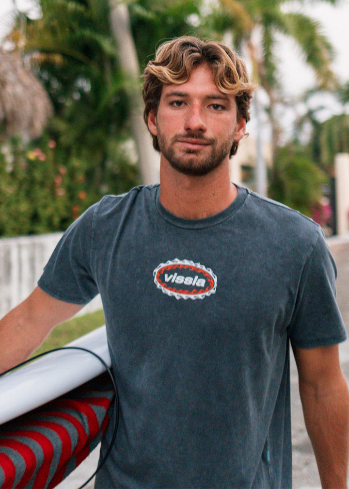 Vissla Red Hot Cosmic Wash SS Tee in Phantom, view 2