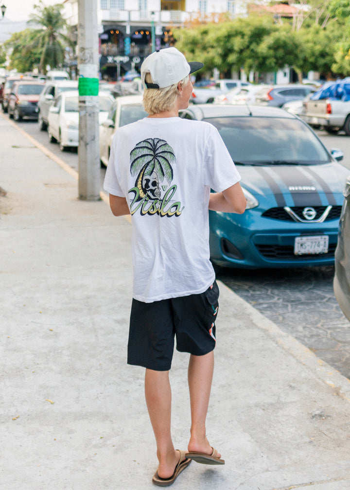 Vissla Skull Isle Organic Tee in Bone, view 2
