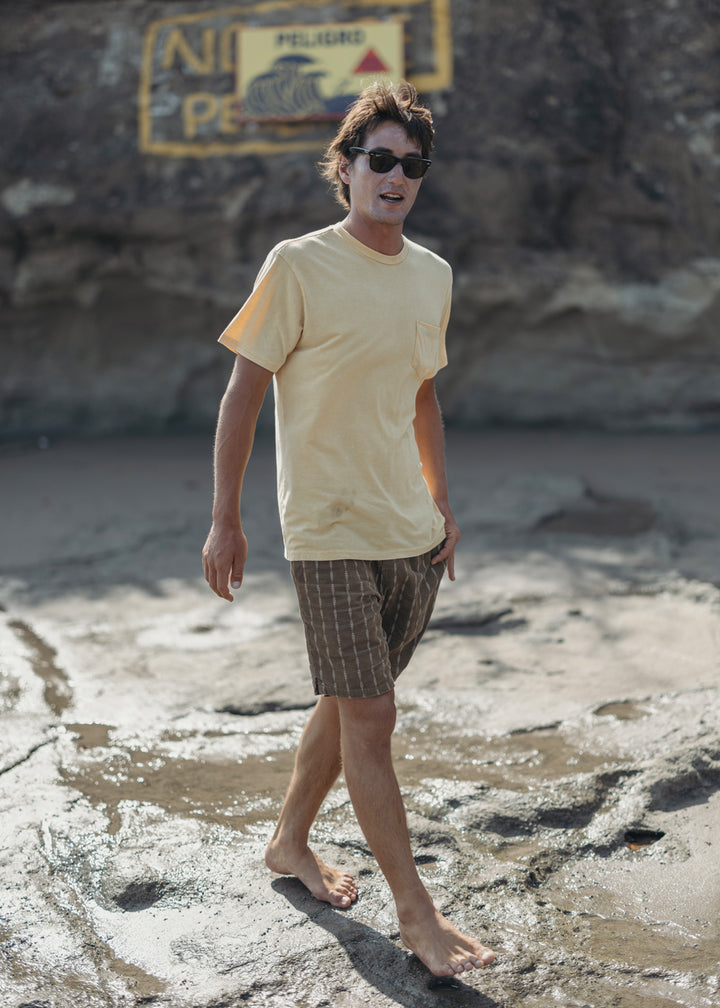 Vissla Solid Sets Cosmic Wash SS Pocket Tee in Dune, view 2