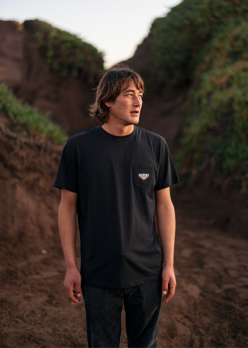 Vissla Beast Premium Organic Pocket Tee in Phantom, view 2
