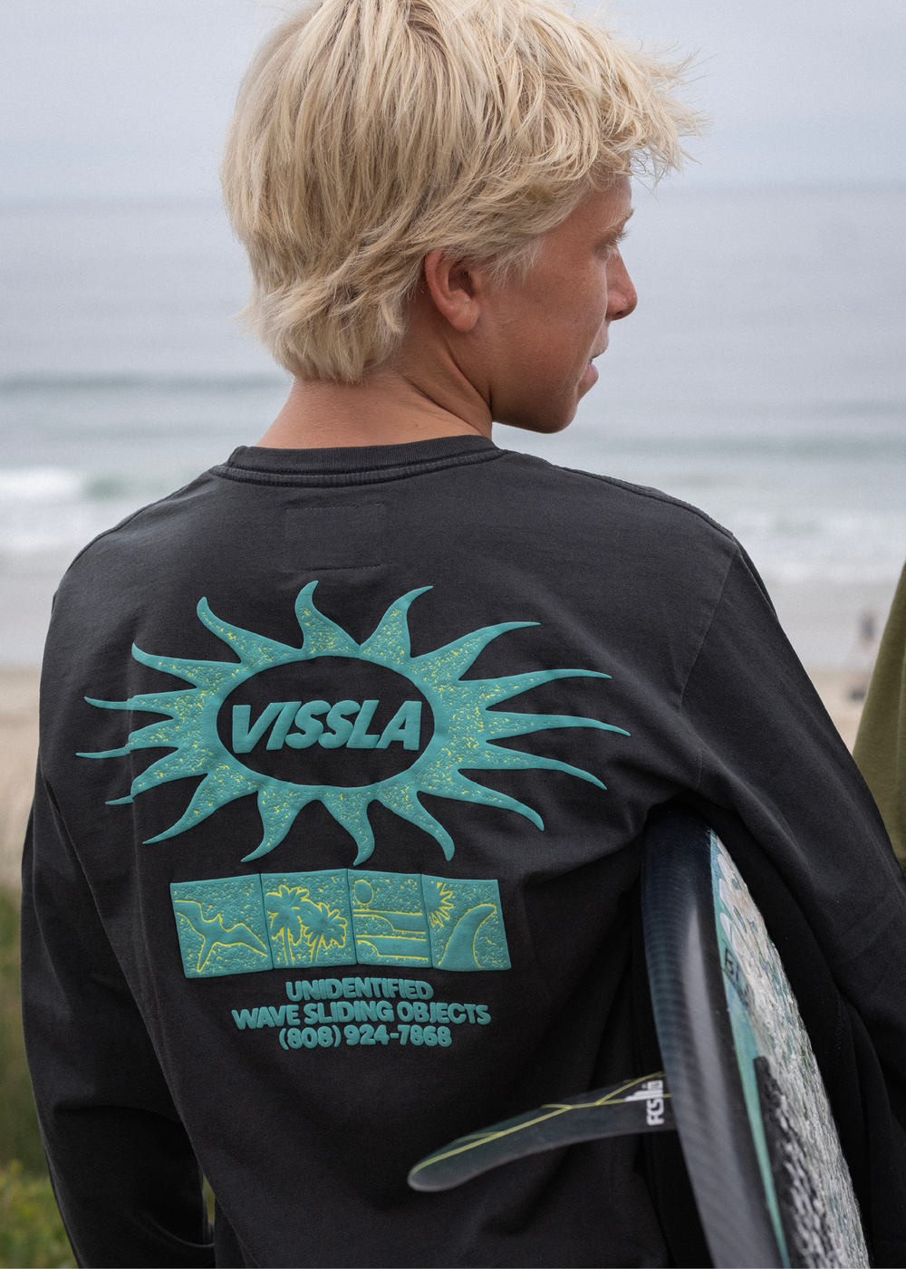 Vissla Unidentified Boys Long Sleeve Tee in Phantom, view 2