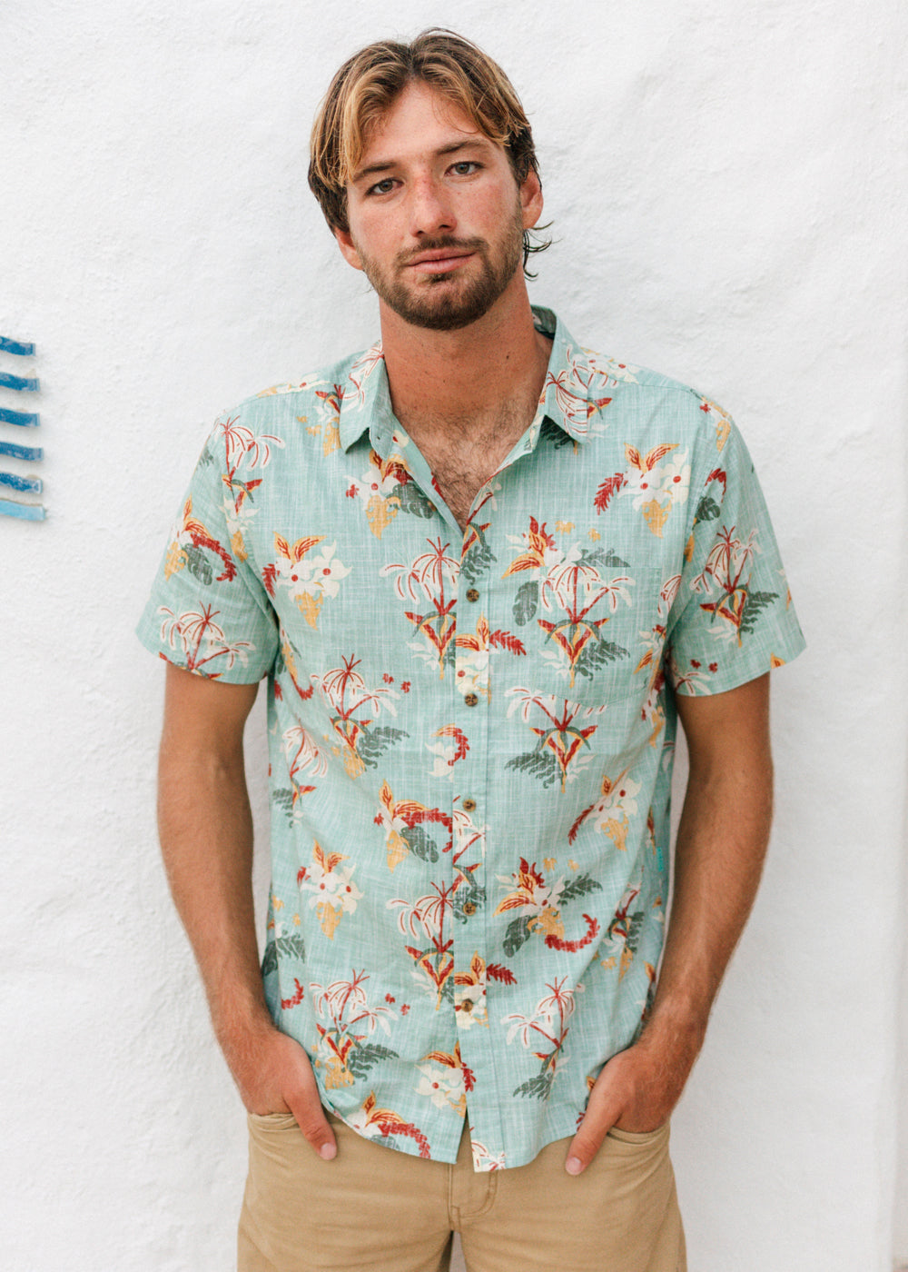 Vissla Sub Tropic Short Sleeve Shirt in Aloe, view 2