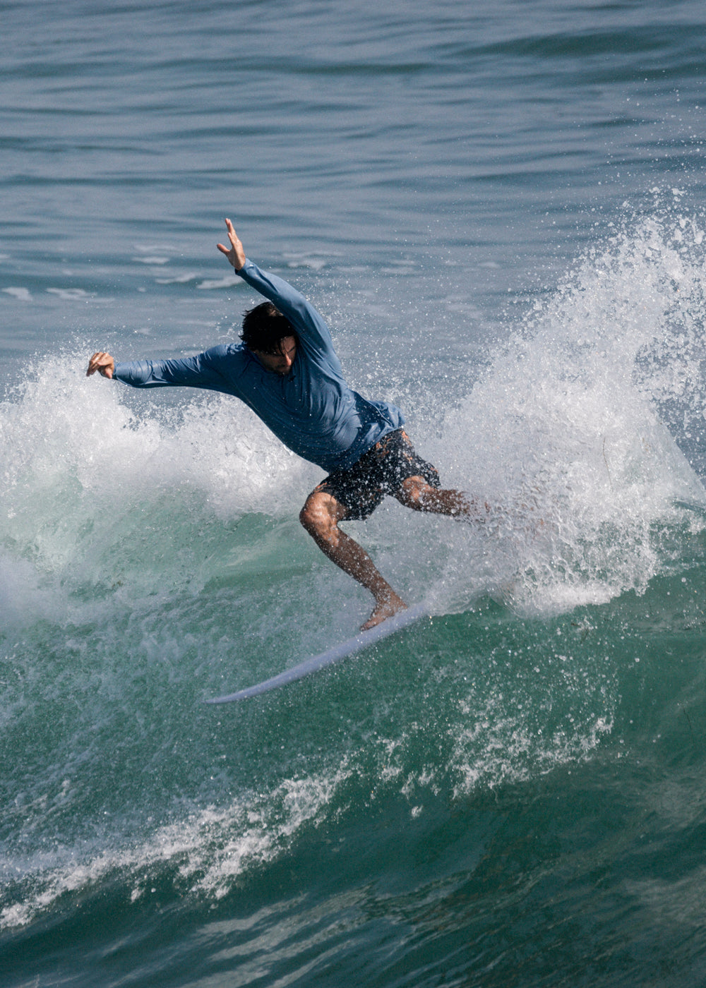 Vissla Twisted Eco LS Sun Shirt in Slate Heather, view 2