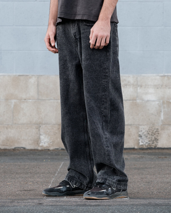 Vissla Big Timer Baggy 5 Pocket Jean in Washed Black, view 2