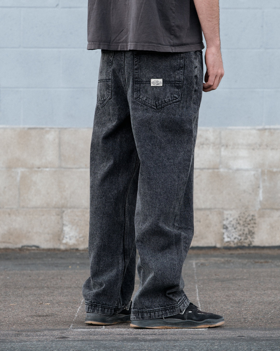 Vissla Big Timer Baggy 5 Pocket Jean in Washed Black, view 3