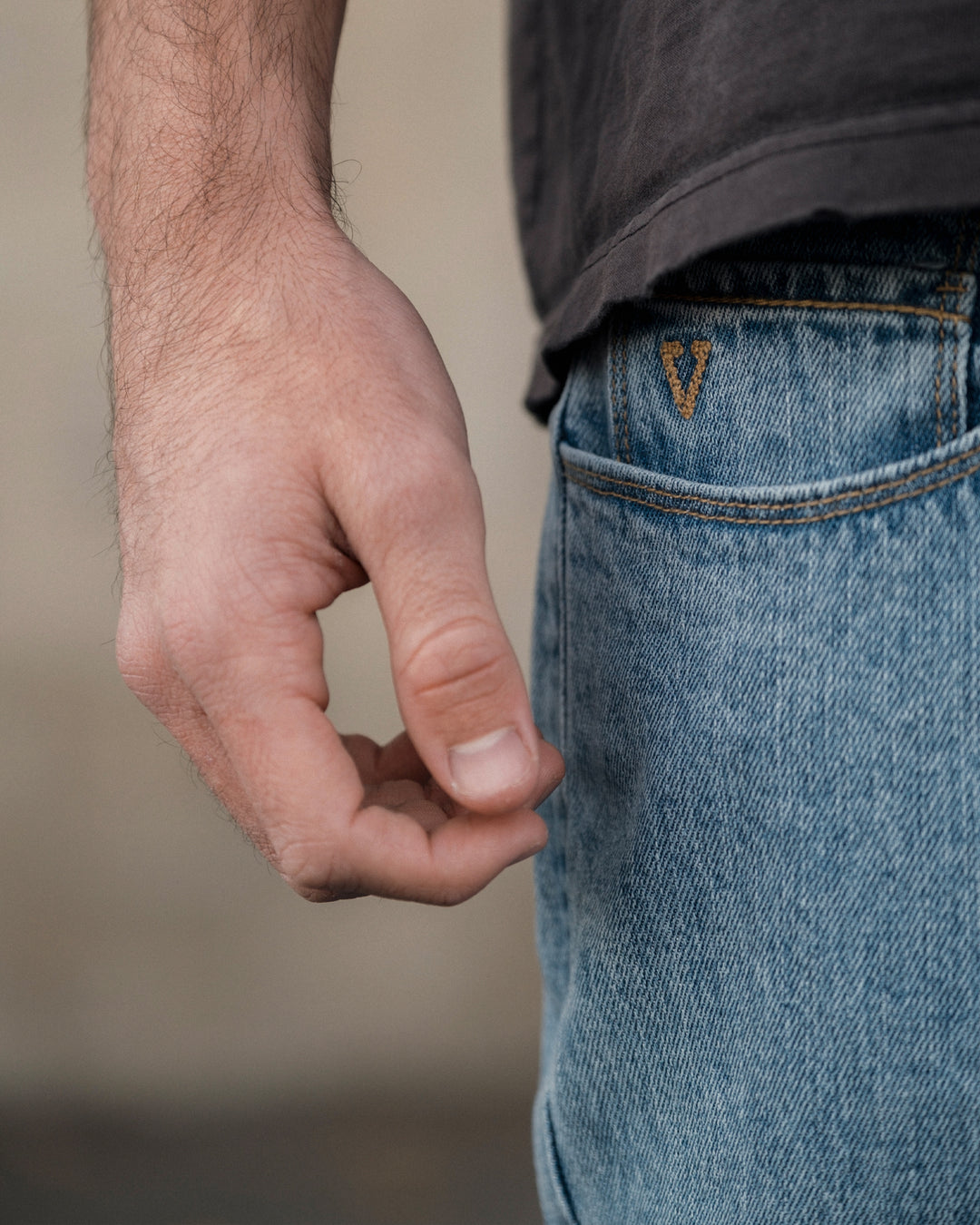 Vissla Big Timer Baggy 5 Pocket Jean in 7 Year Wash, view 6