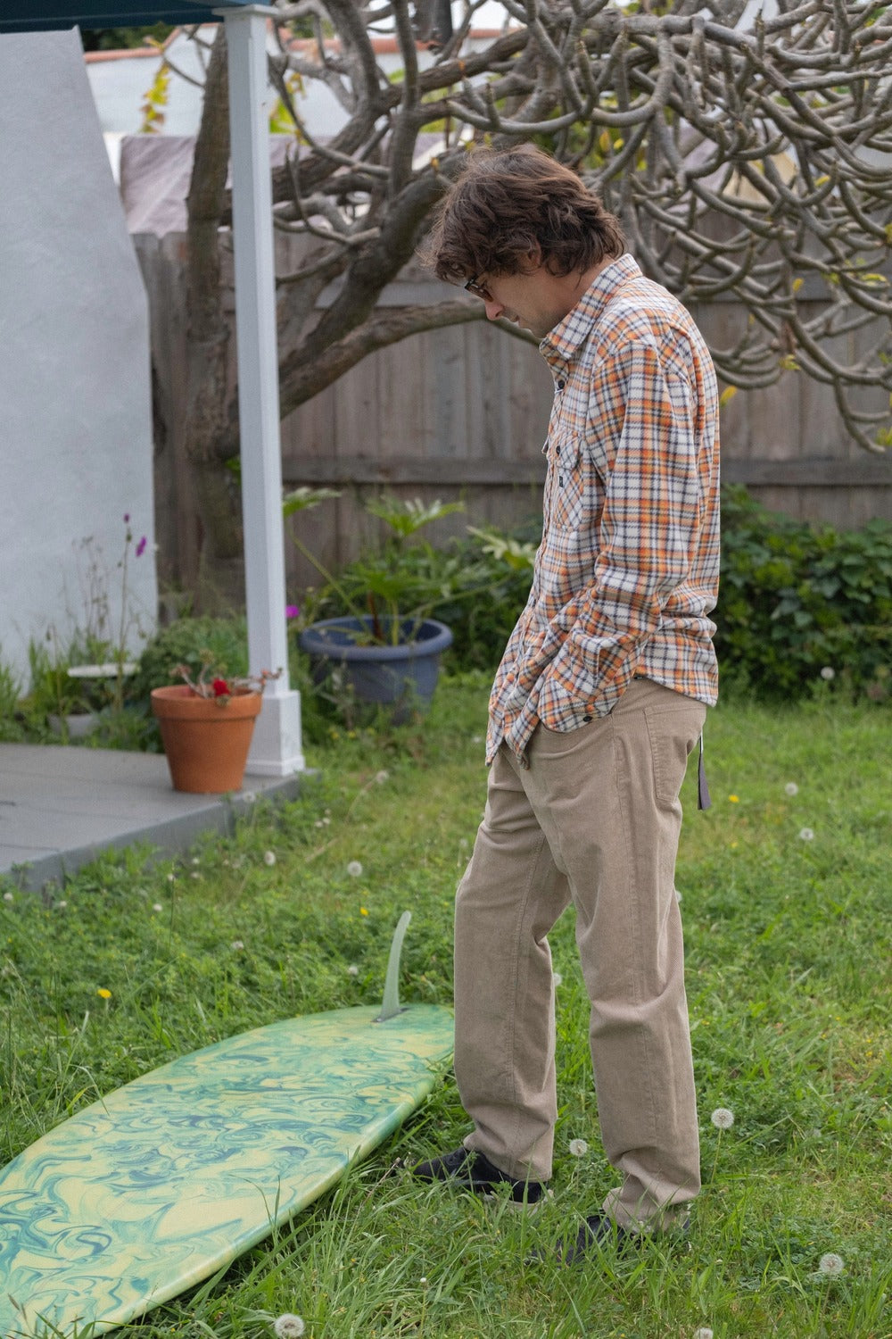 Vissla Border C Cord 5 Pocket Pant in Khaki, view 2