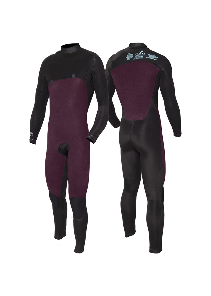 Vissla 7 Seas Comp 3-2 Full Chest Zip Wetsuit in Coal, view 7