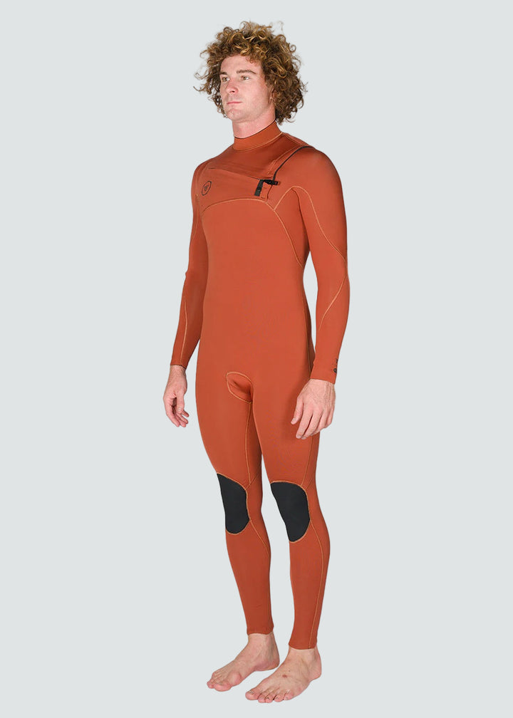 Vissla 7 Seas 4-3 Full Chest Zip Wetsuit in Terracotta, view 3