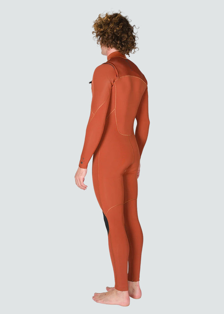 Vissla 7 Seas 4-3 Full Chest Zip Wetsuit in Terracotta, view 4