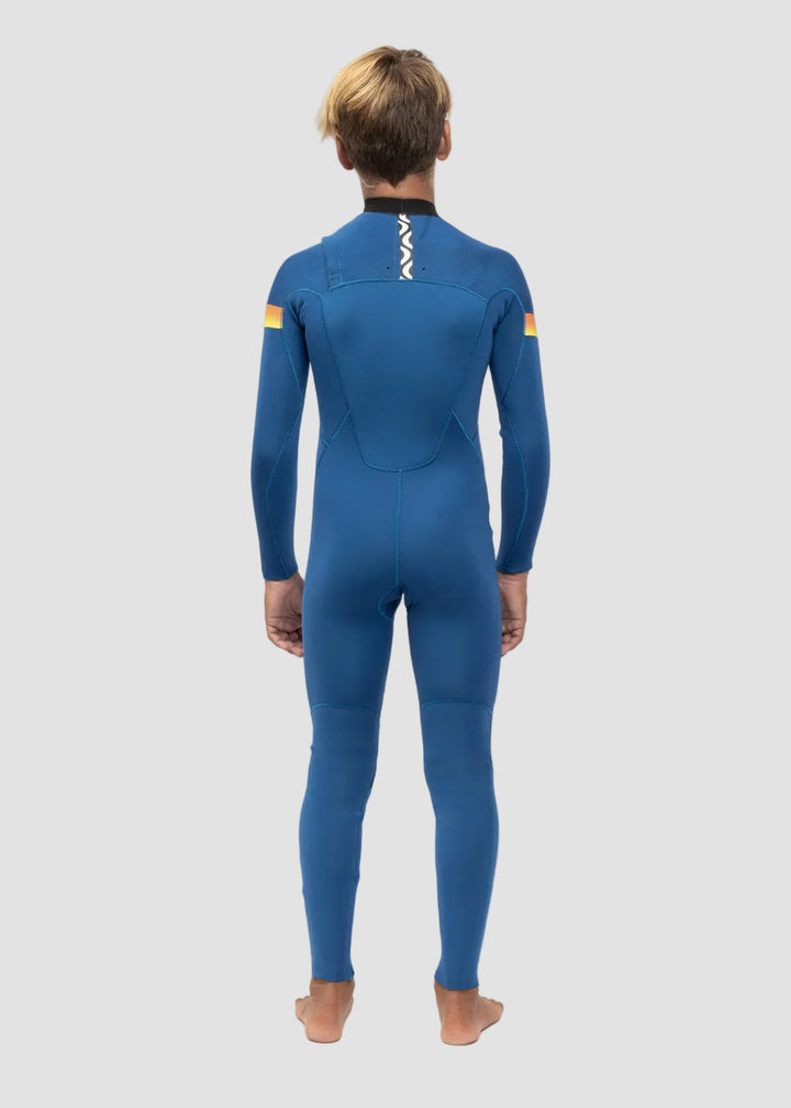 Vissla 7 Seas Boys Raditude 3-2 Full Chest Zip Wetsuit in Harbor Blue, view 2