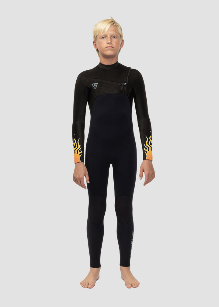 Vissla High Seas Boys Fire 3-2 Full Chest Zip Wetsuit