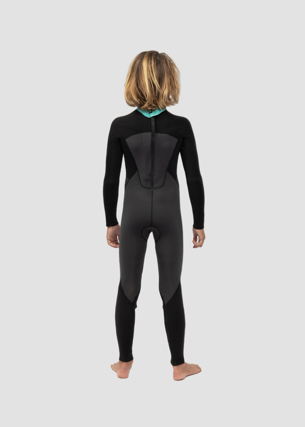 Vissla 7 Seas 4-3 Boys Back Zip Full Wetsuit in Phantom, view 3