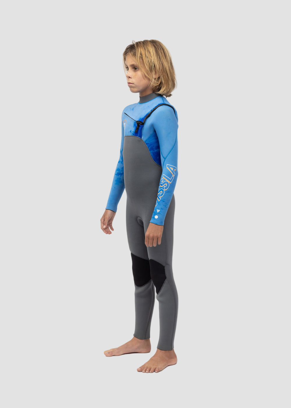 Vissla 7 Seas Boys 4-3 Full Chest Zip Wetsuit in Tie Dye, view 3