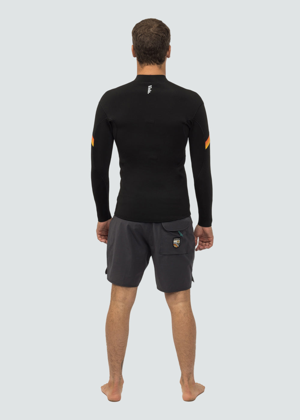 Vissla Raditude 2mm Front Zip Wetsuit Jacket in Black, view 2