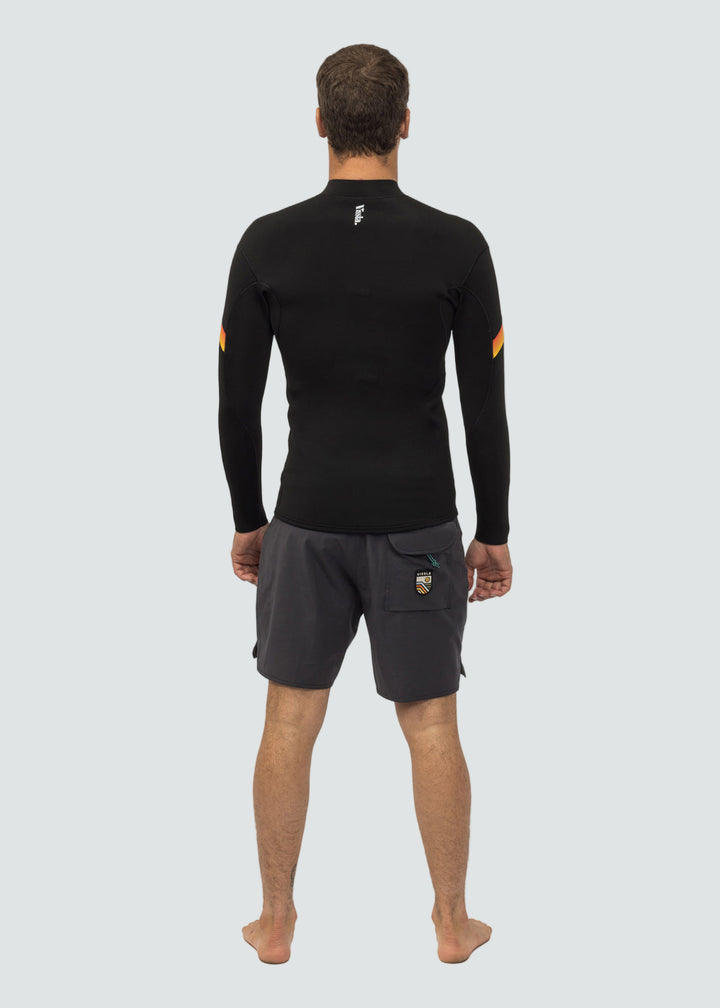 Vissla Raditude 2mm Front Zip Wetsuit Jacket in Black, view 2