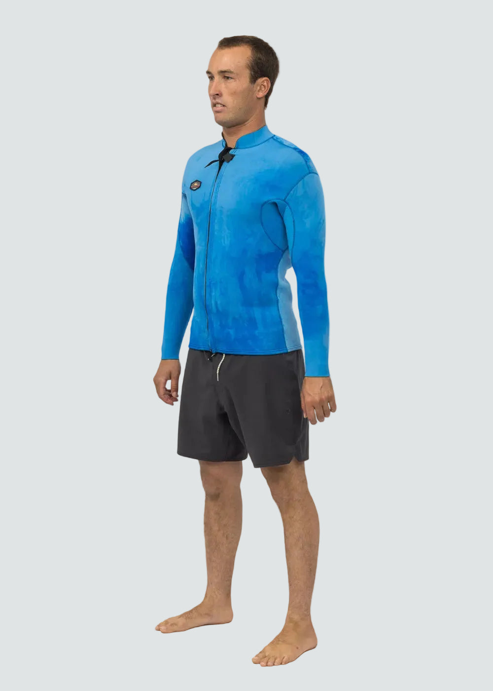 Vissla Solid Sets 2mm Front Zip Wetsuit Jacket in Tie Dye, view 3