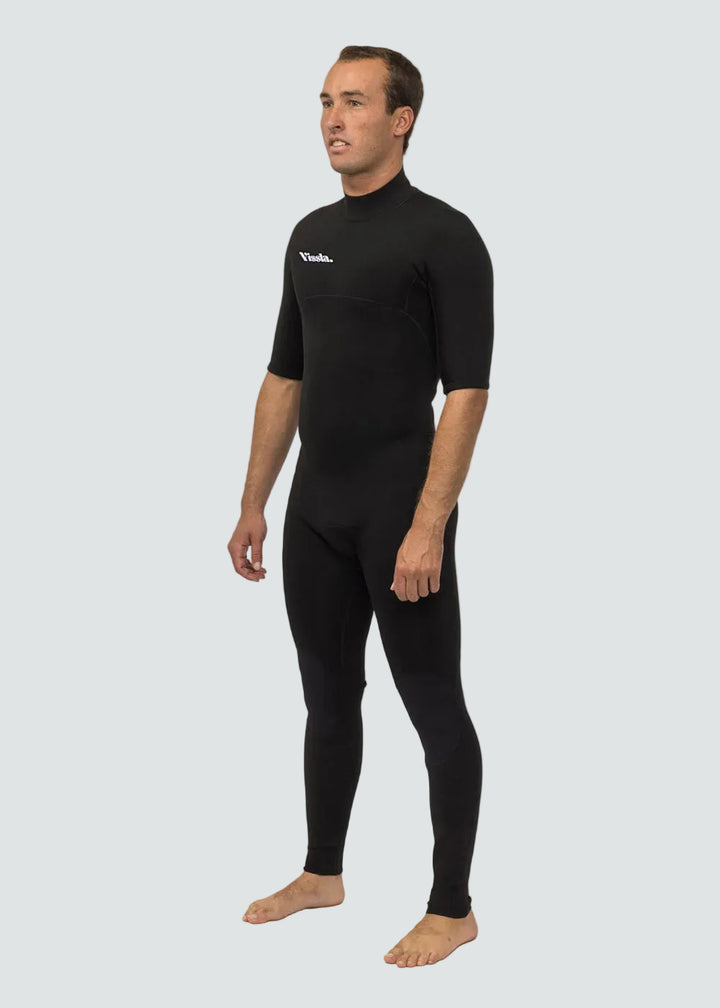 Vissla 7 Seas 2-2 Short Sleeve Full Back Zip Wetsuit in Black, view 3