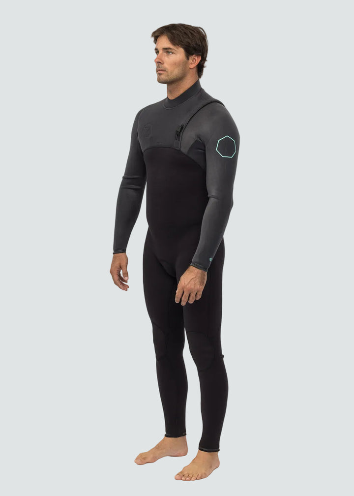 Vissla High Seas II 4-3 Full No Zip Wetsuit in Charcoal, view 3