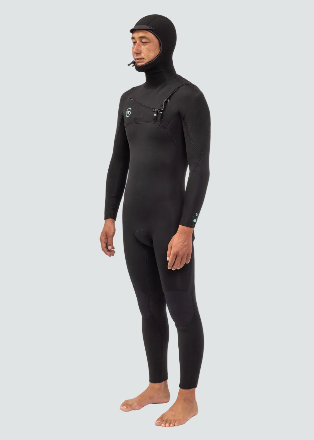 Vissla 7 Seas 6-5 Full Hooded Chest Zip Wetsuit in Black, view 3